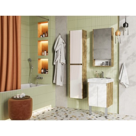 Tumbling under the Aquaton Skandon DOORS, 45 cm, white gloss color, rustic oak-7