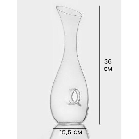 Glass decanter for the wine Magistro "Rining", 1.1 l, 15.5 × 10 × 36 cm-1