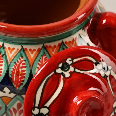 Sugar of Rishtan ceramics "Patterns", 500 ml, red-2