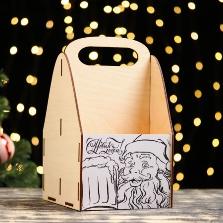 Box for beer "Happy New Year!" Santa Claus and Mug-4
