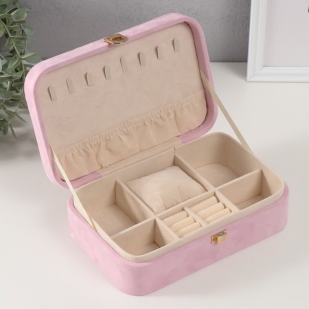 Textile box for jewelry "Bant" Direct pink 22x14.5x7 cm-2