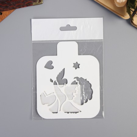 Stencil plastic "Angel baby with a dove" 9x9 cm-2