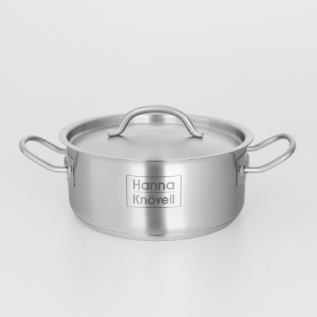 Hanna Knövell stainless steel pan with a lid, 2 l, d = 18 cm, h = 8 cm, wall thickness 0.6 mm, induction-5