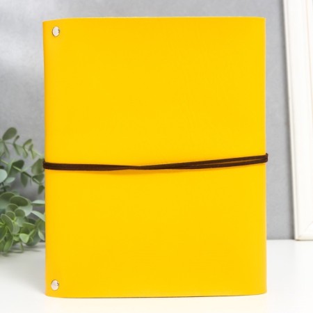 Photo album 30 sheets "bright yellow" leatherette (on rings) 22.5x18x3 cm-6