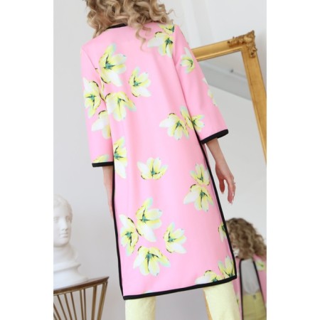 Cardigan female, size 46, white, pink color-8