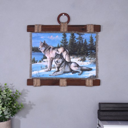 Souvenir Scroll "Two Wolves"