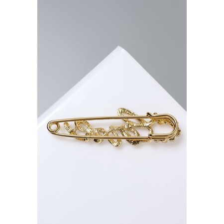 Love pin, 6 cm, white color in gold-8