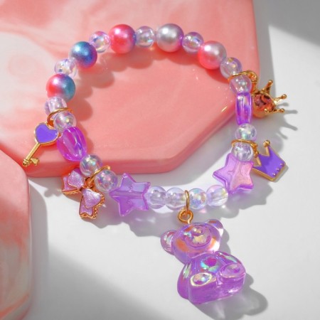 Bracelet Children's "Choselka" Bear, stars, color color in gold-1