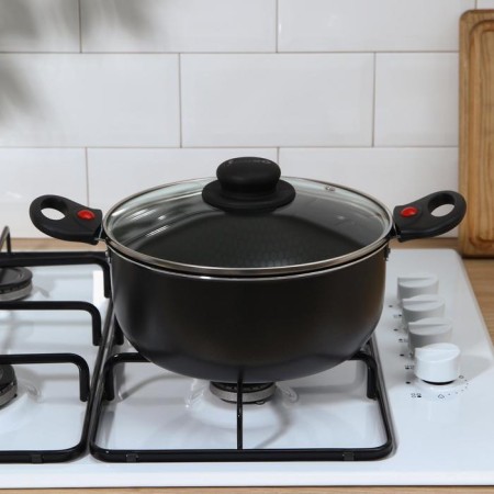 Forever pan, 3.5 l, d = 22 cm, removable handles, glass cover, anti -stick coating, black color-5