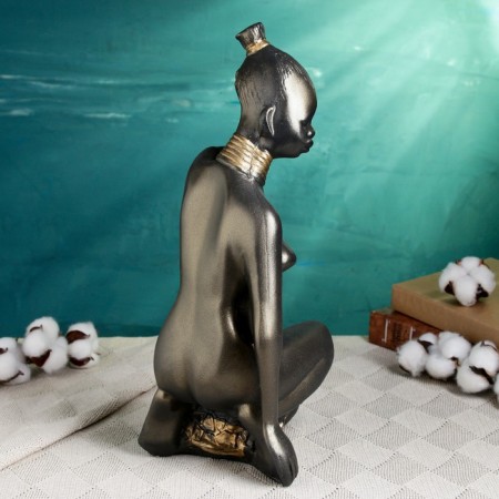 Figure "Morning Africa" ​​Black Gold, 17x22x36cm-2