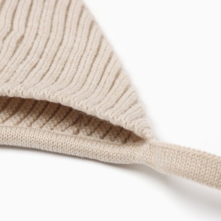 Knitted children's hat minku, beige color, size 36-38-4