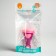 Nibbler for feeding, with silicone mesh "heart", pink color