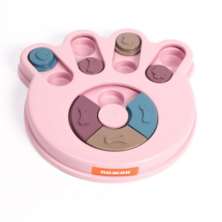 Intellectual toy for goodies "paw", 14 x 13.5 x 3 cm, pink-1