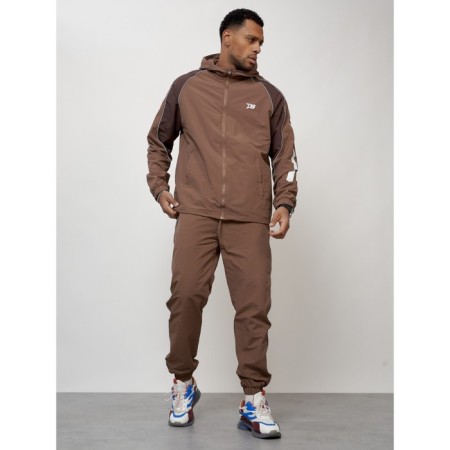 Male tracksuit, size 50, brown color-8