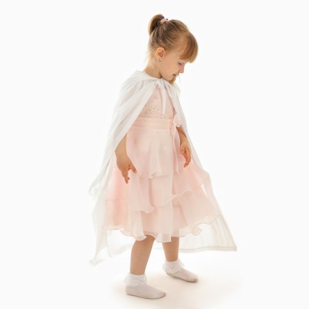 Carnival cloak for children, plush white, length 110 cm-4