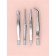 A set of tweezers for needlework, 11.7/12.3/11.2/11.9, silver color