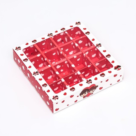 Box for 16 sweets, Love 17.7 x 17.7 x 3.8 cm-3