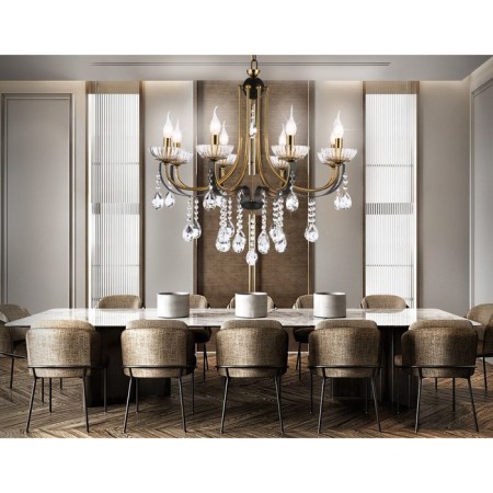 Crystal chandelier with Ambrella Light, Classic, Tr4953, 8HE14, Black Color, Gold-2