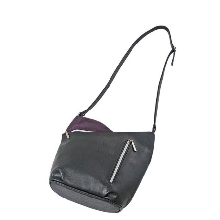 Bag bag claim. Kozh, lightning department, black/brown color 25x15x27cm-1
