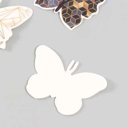 Butterflies cardboard "Geometry with gold" set 12 pcs h = 4-10 cm-4