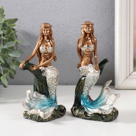 Polystone souvenir "Mermaid on the Wave" mix 7.8x5.2x13.5 cm