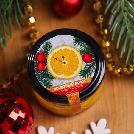 Honey mousse "watch", with orange zest, 30 g