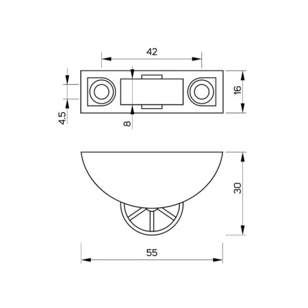 Roller roller, d = 16 mm, gray-2
