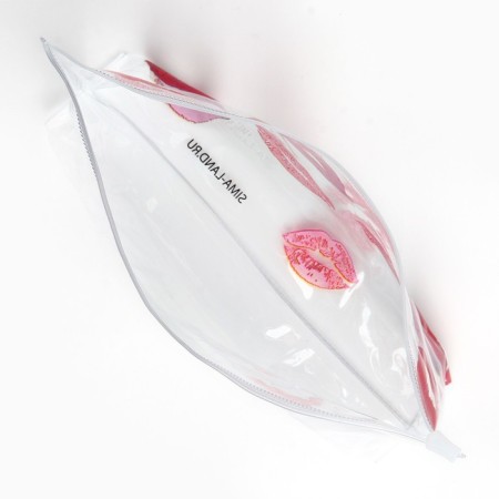 Cosmetic bag from the transparent PVC "Kiss" with a zip-block fastener-1