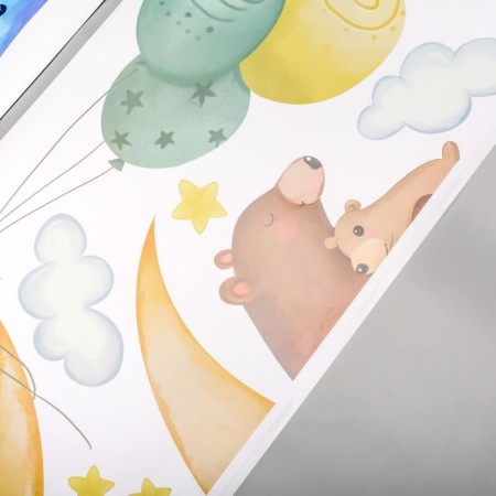 Sticker Plastic Interior color "Beasts and balloons" 30x90 cm set 2 sheets-2