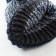 Minaku hat knitted with pompom and gateway, blue color, size 52-54