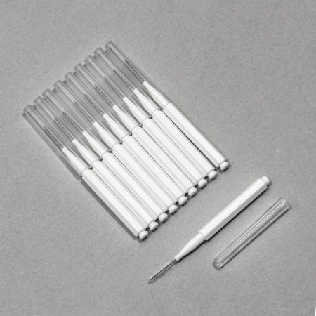 Brushes - mini for eyebrows and eyelashes, 7 × 0.5 cm, white color-1