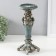 Polystone candlestick for 1 candle "Flower elegy" dark gray silver 10.5x10.5x27 cm