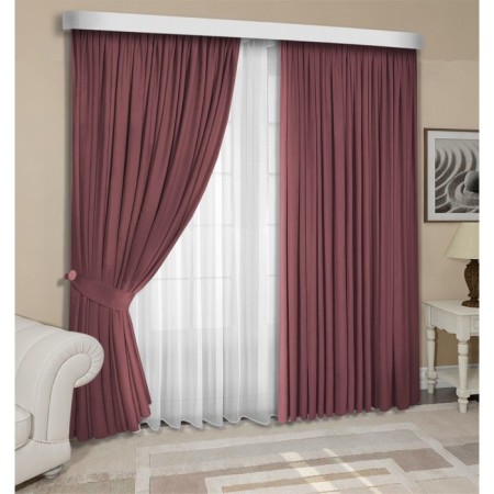 Set of curtains "Canvas", size 200x260 cm, 2 pcs, color drunk cherry-7