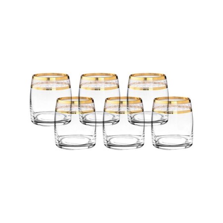 A set of glasses for whiskey, Panto Gold decor, 290 ml X 6 pcs.-1