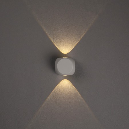 Facade lamp “Cube”, FSD-013, 2 W, 3000K, 1 Ray, IP65, 220 V, Metal, White-1