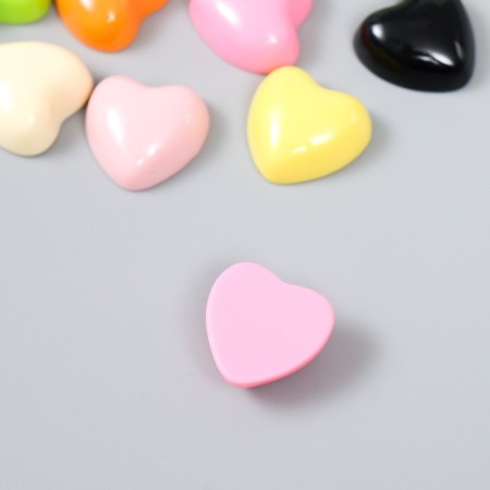 Decor for creativity Plastic "Multi -colored hearts" Gloss Set 15 pcs mix 1.7x1.7x0.7 cm 935991-2