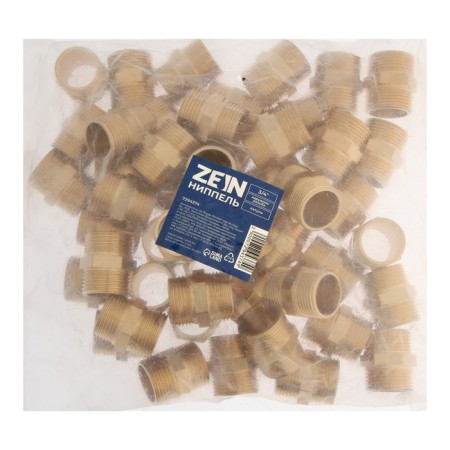 NIPPEL ZEIN, 3/4 ", external thread, brass, packing 50 pcs.-1