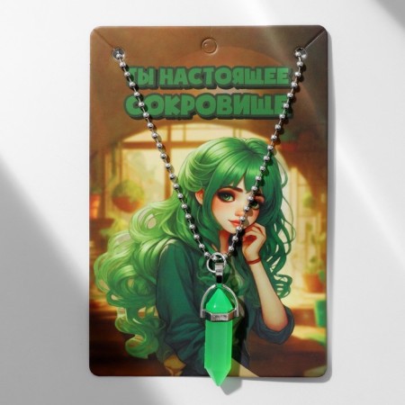 Pendulum pendant, bright green color, 40 cm-1