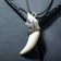 Unisex pendant “Fang sharks”, white color in black silver on a black lace, 45 cm