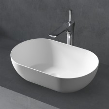 ABBER STEIN AS2611 sink, invoice, 560x320x155 mm, artificial stone, white