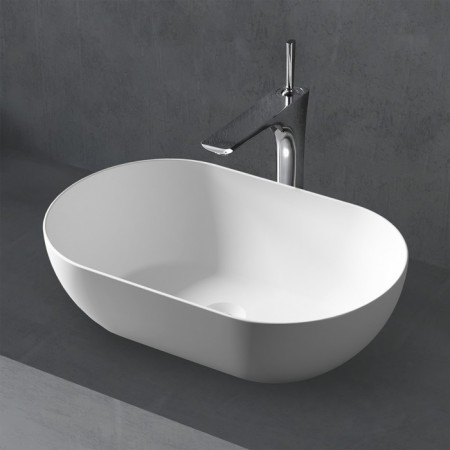 ABBER STEIN AS2611 sink, invoice, 560x320x155 mm, artificial stone, white