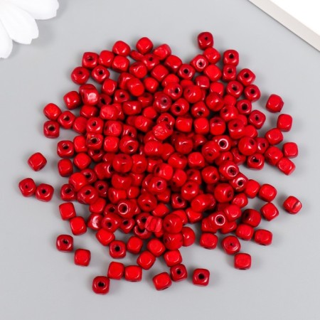 Beads for creativity tree "Cube" D-0.5 cm, set of 20 g red-2