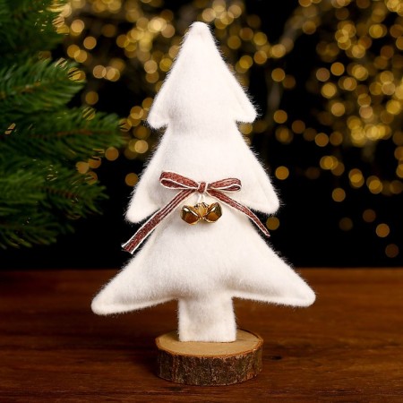 New Year's decor "White Christmas tree" 14 × 7 × 23 cm
