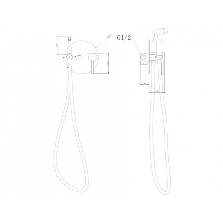 ABBER EMOTION AF8826B bidet, with hygienic shower, hose 150 cm, black-3