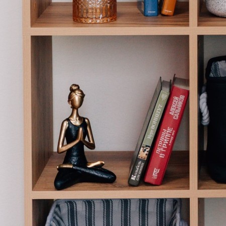 Figure "yoga lotus 2", 135 × 90 × 195 mm, gold / black color-4