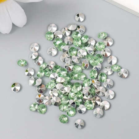 Decor for creativity in the bottle "Rhinestones. Light green" set 250 pcs d = 0.6 cm 4x3x3 cm-3
