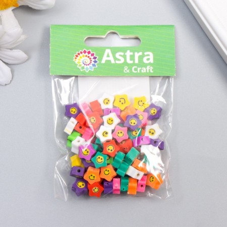 A set of beads made of polymer clay "Astra" 10 mm, 20 grams, stars-smokes-3