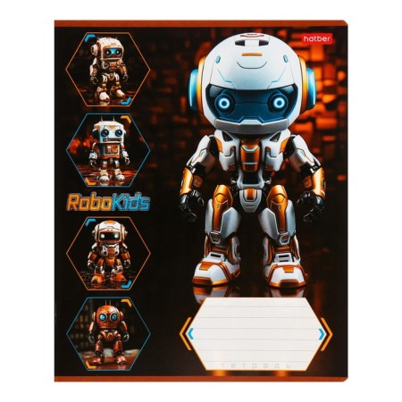 A notebook of 18 sheets in the Robo line, cover coated cardboard, rounded corners, an offset block 65g/m2, 5vids, mix-6