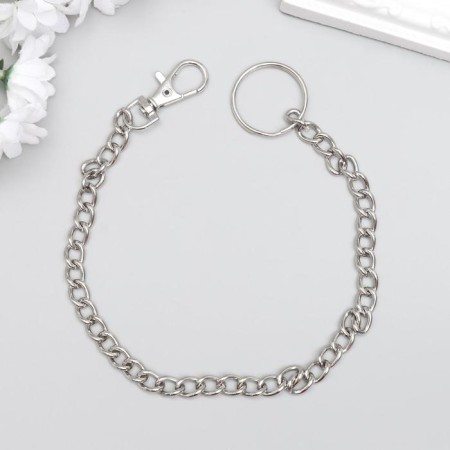 Chain d/keys with a carbine on a ring, silver 30 cm