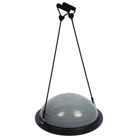 Half -sphere Bosu is gymnastic, with a pump, 46x20 cm, gray color-2